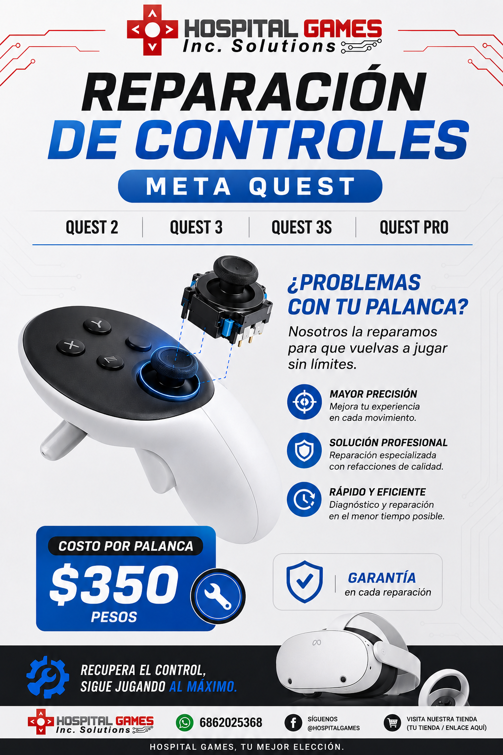Reparación de controles Meta Quest
